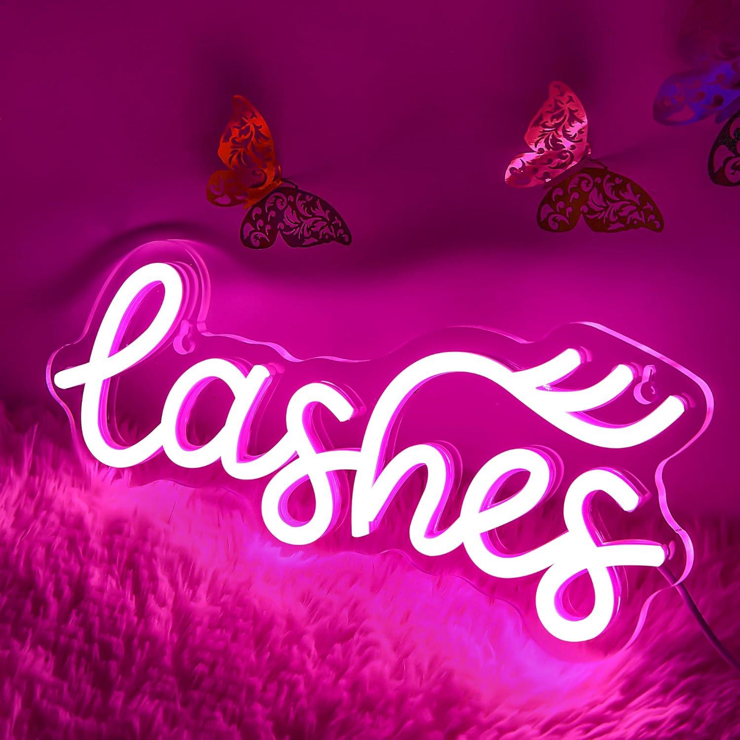 Lashes Neon Sign Lady Text Led - Beauty No Makeup review and price