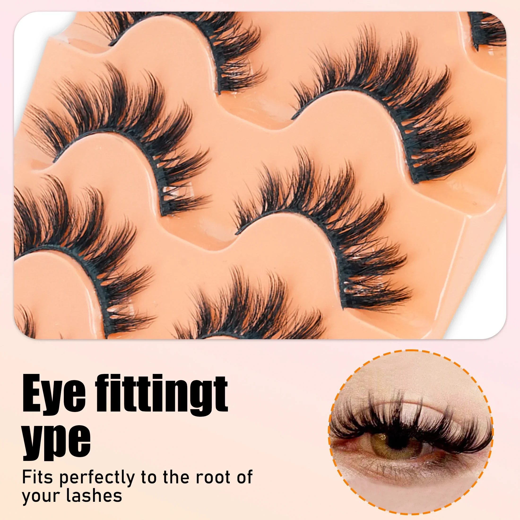 5 Pairs Cat Eye 8D Russian Vol - Beauty Makeup Women review and price