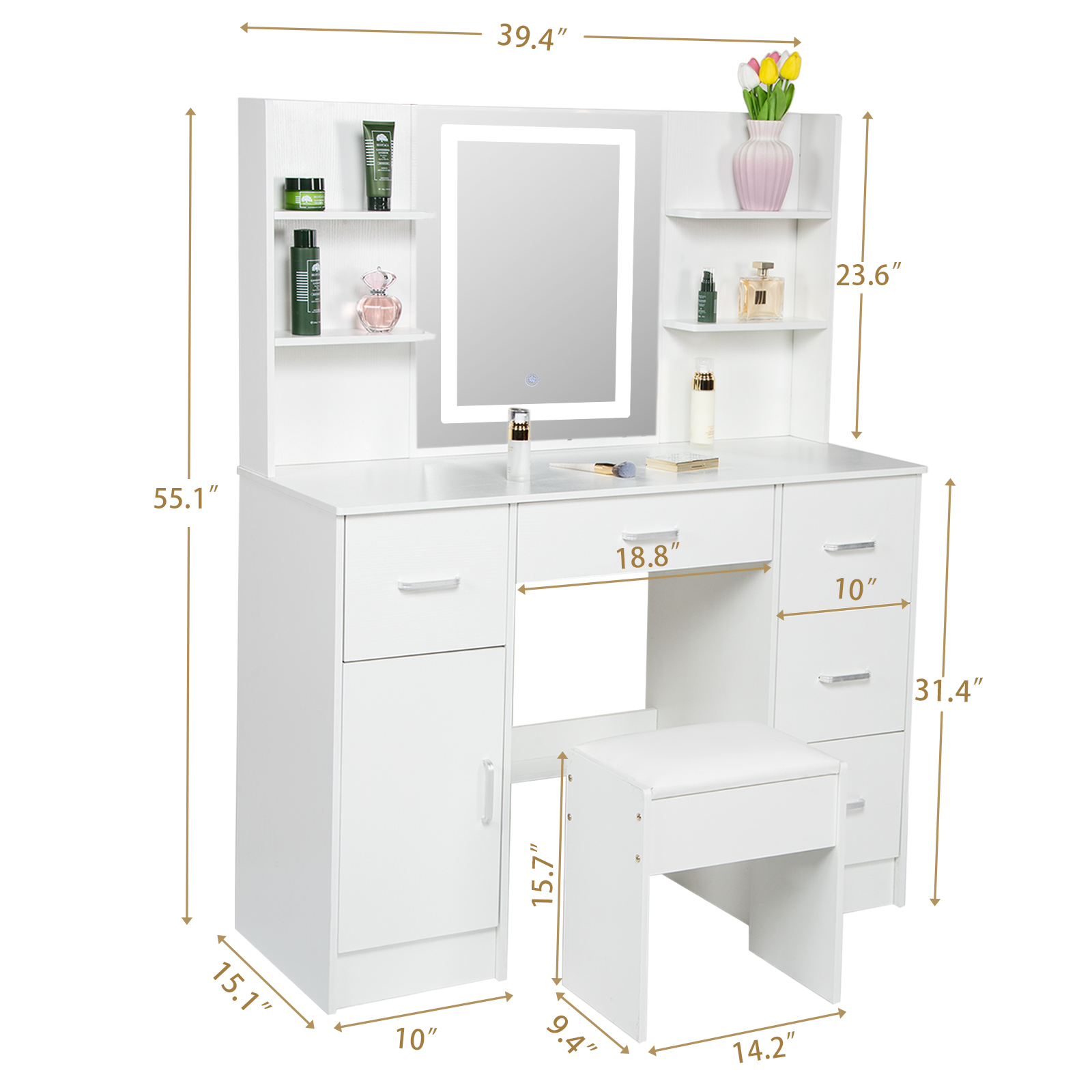 LED Lighted Vanity Table Set,  - Beauty Makeup Vanity Set review and price